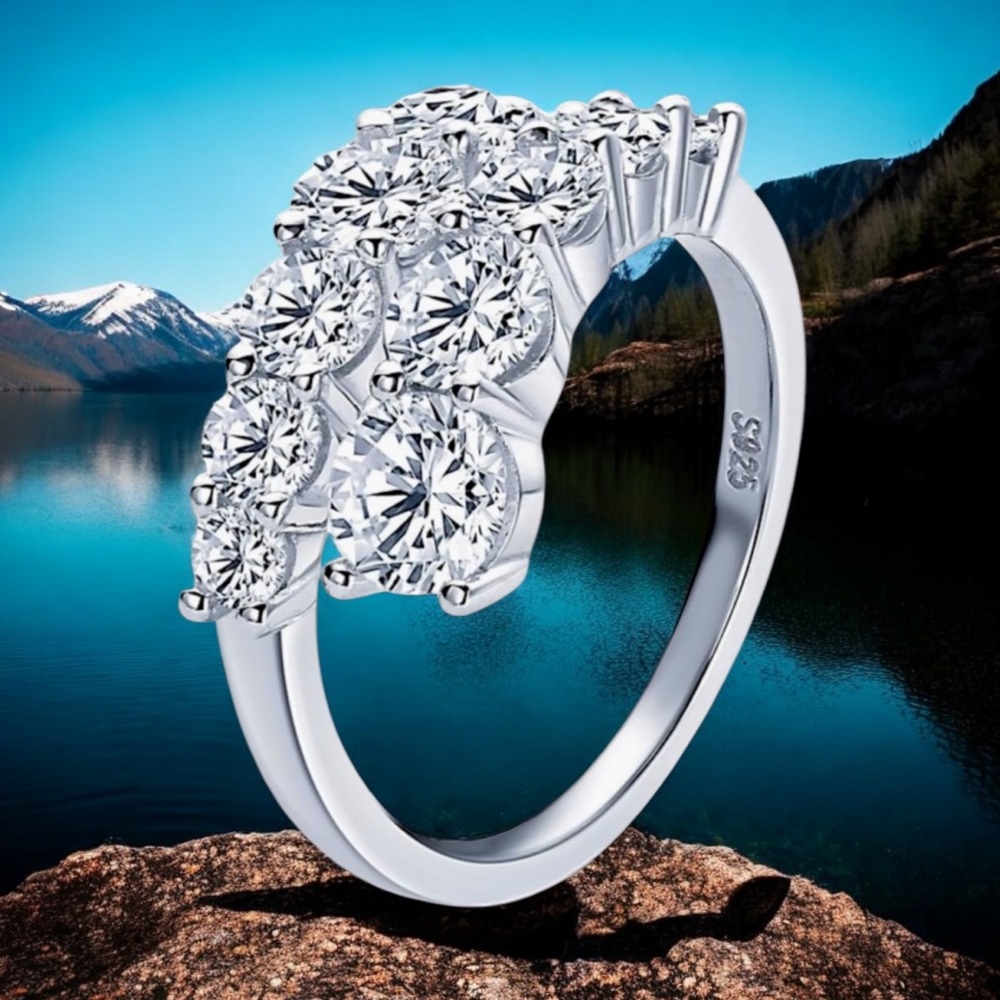 Certified 3.26CTTW Moissanite Engagement Ring